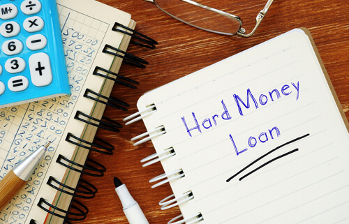 hard money loan written on notepad