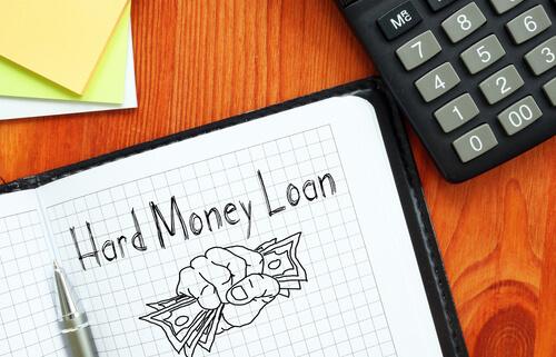 hard money loan written on notepad