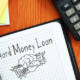 hard money loan written on notepad